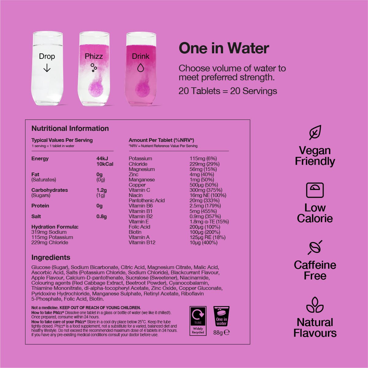 3-in-1 Hydration, Electrolytes & Vitamins Tablets