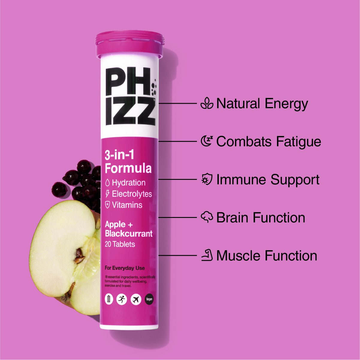 3-in-1 Hydration, Electrolytes & Vitamins Tablets