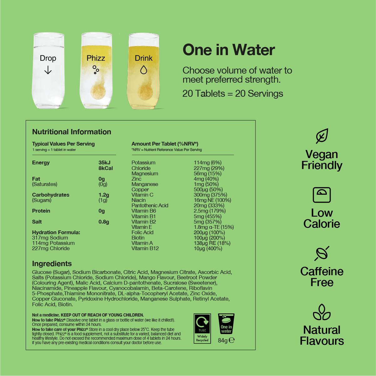 3-in-1 Hydration, Electrolytes & Vitamins Tablets