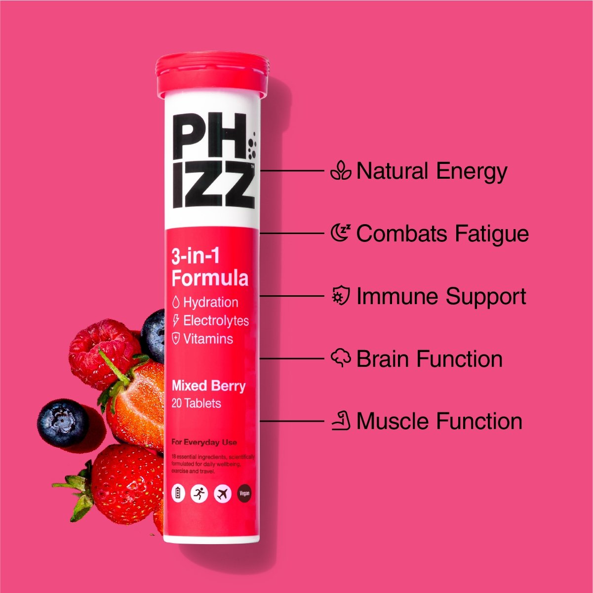 3-in-1 Hydration, Electrolytes & Vitamins Tablets