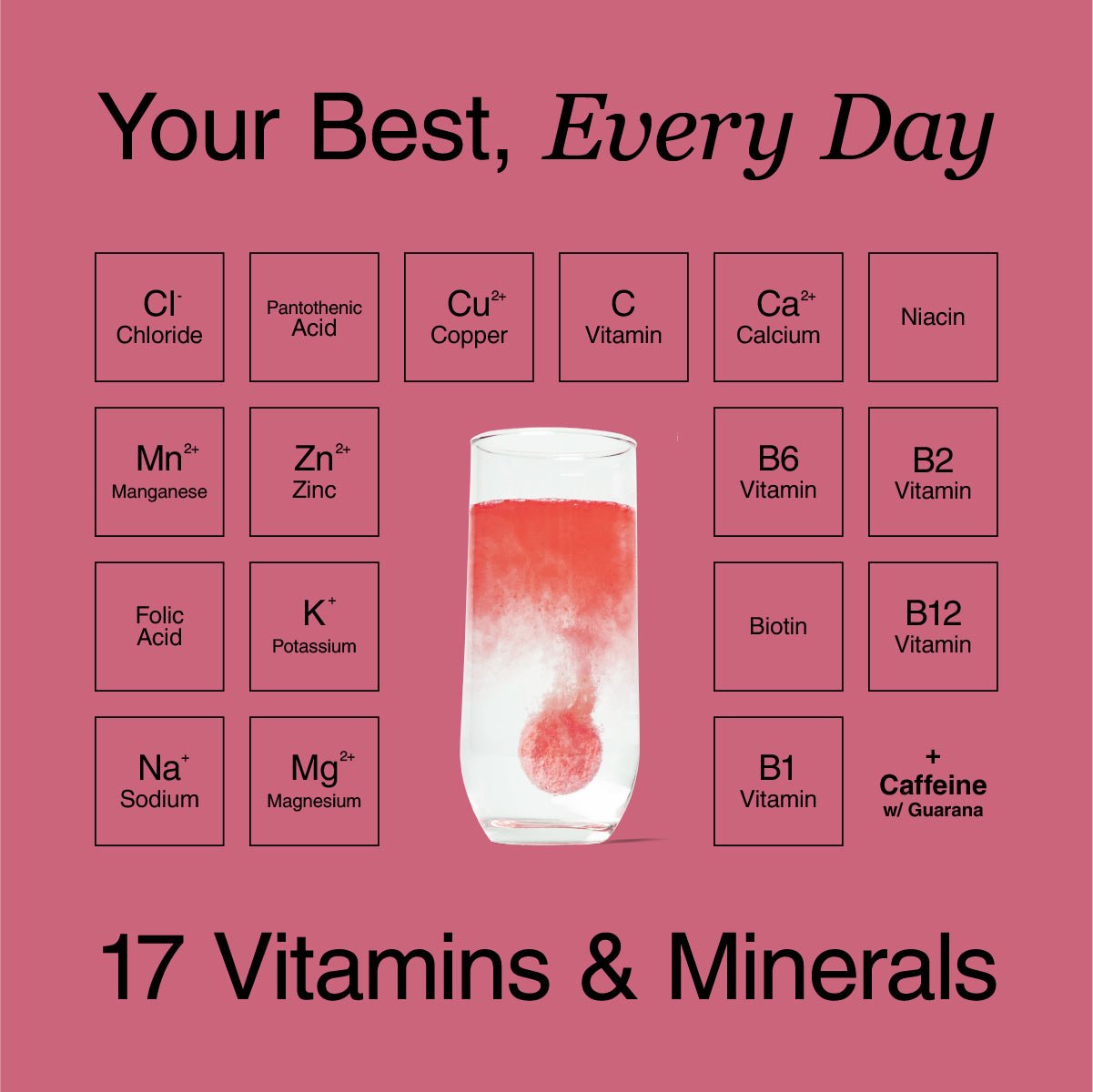 Caffeine Boost 3-in-1 Hydration, Electrolytes and Vitamins Effervescent Tablets